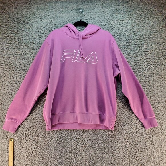 Fila Shirt Womens XXL Purple Hoodie Sweatshirt Cotton Polyester Blend - Picture 1 of 8